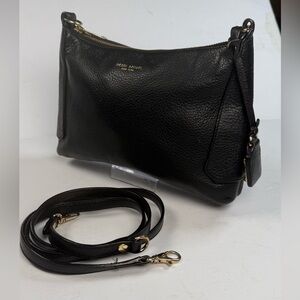 Henri Bendel Black PebbledLeather Shoulder Bag crossbody. EUC